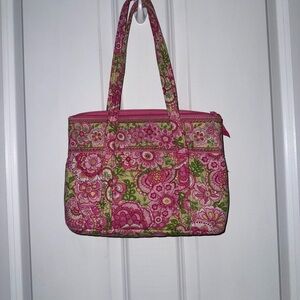 Vera Bradley Pink and Green Floral Shoulder Bag